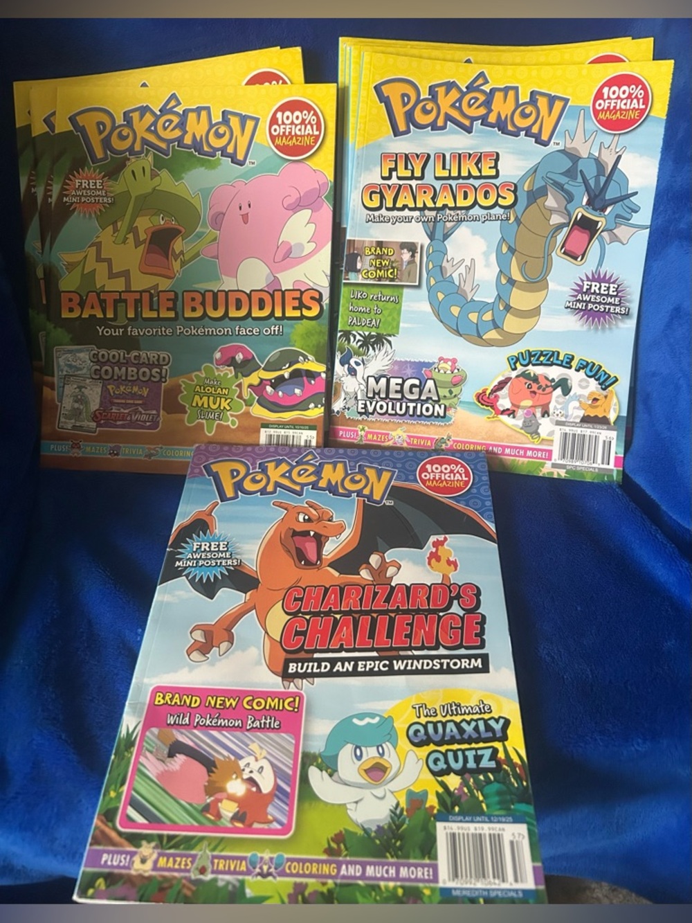 Pokemon Magazines featuring Charizard, Gyarados and other Pokemon characters!